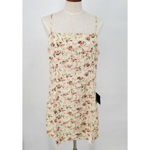 Lulus Always a Sweetheart Womens XL White Floral Print Mini Dress Lined Zip New